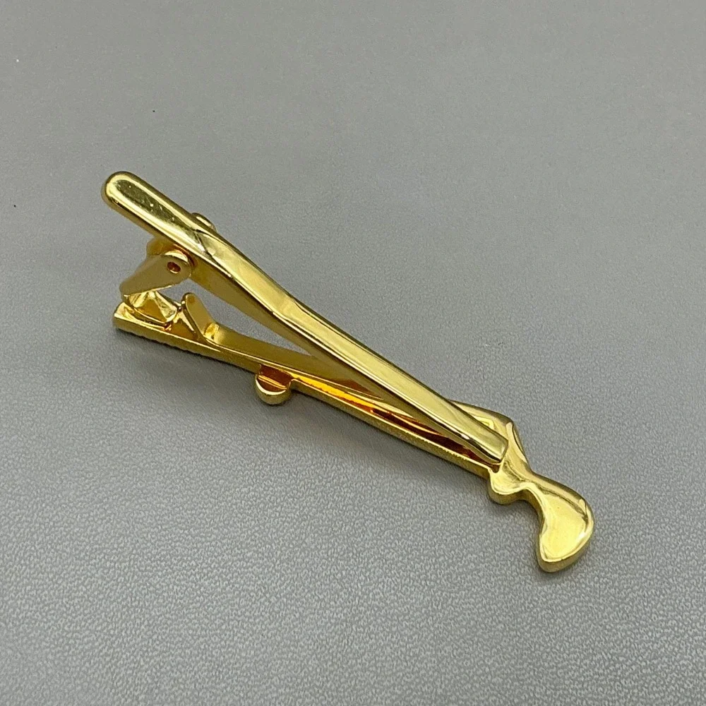 Vintage Gold Tone Golf Club Tie Clip Tie Bar Men's Novelty Sports Accessory